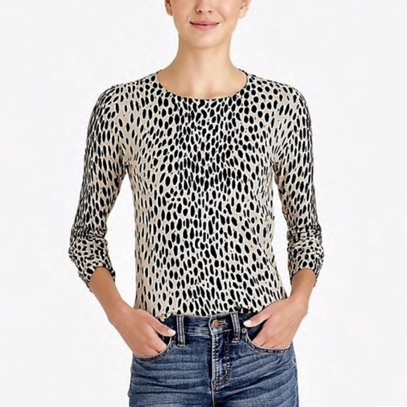 J. Crew Sweaters - J. CREW Mercantile Leopard Teddie Sweater Small S